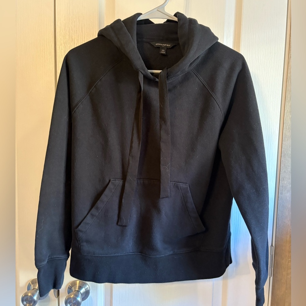Banana Republic Women’s Charcoal Hoodie with ribbon hood strings